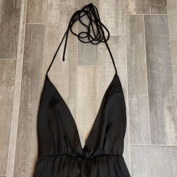 Simplee brand black silky slip dress - Picture 9 of 12